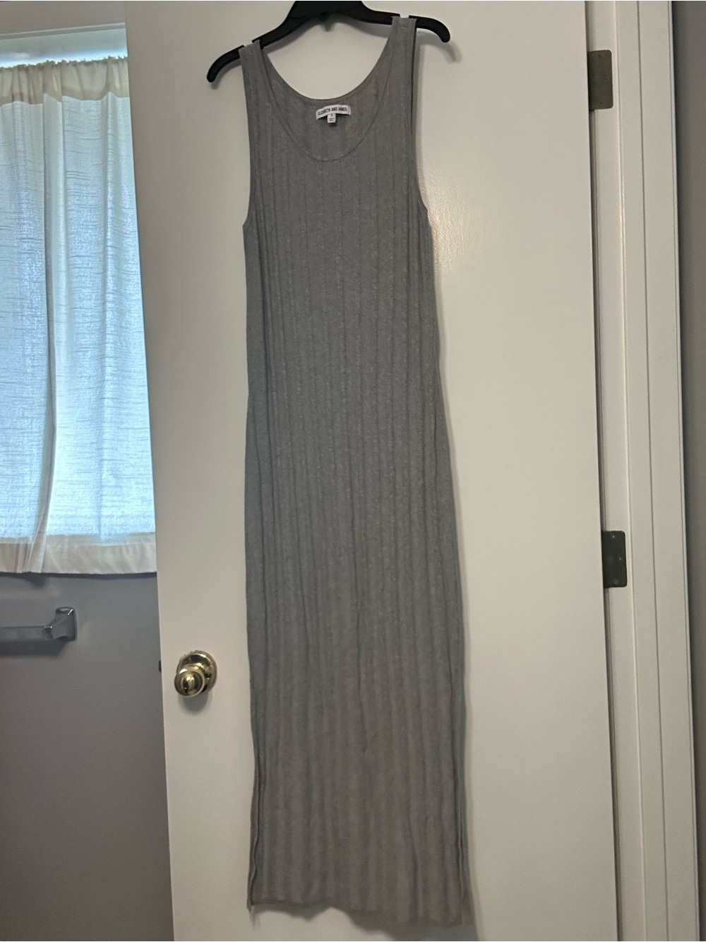 Elizabeth and James gray ribbed midi dress